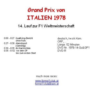 1978 14 Italien / Monza = 4 DVD !