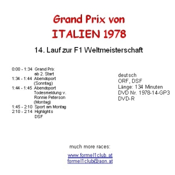 Preview: 1978 14 Italien / Monza = 4 DVD !