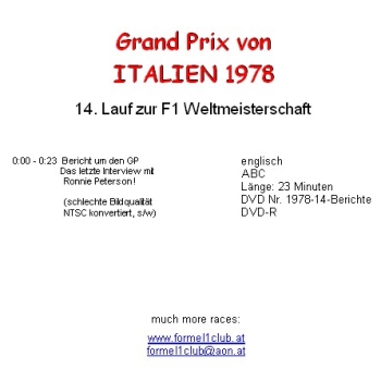 Preview: 1978 14 Italien / Monza = 4 DVD !