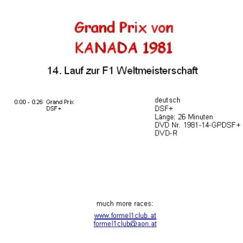 1981 14 Kanada / Montreal; DSF+
