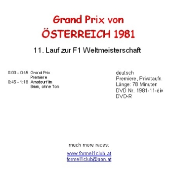 1981 11 Österreich / Zeltweg; Premiere & 8mm Film !