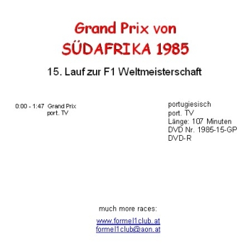 1985 15 Südafrika / Kyalami; portugiesisch