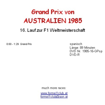 1985 16 Australien / Adelaide; spanisch