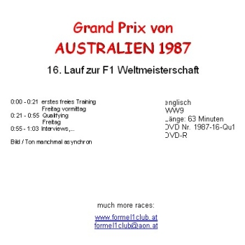 Preview: 1987 16 Qualifying,... Australien / Adelaide