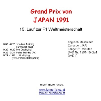 1991 15 Qualifying,... Japan Suzuka (= 2 DVD !)