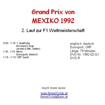 1992 02 Qualifying Mexiko Mexiko City