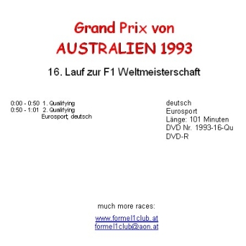 1993 16 Qualifying Australien Adelaide