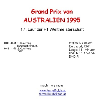 1995 17 Qualifying,... Australien Adelaide