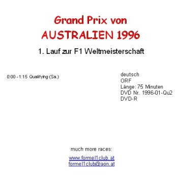 Preview: 1996 01 Qualifying Australien Melbourne