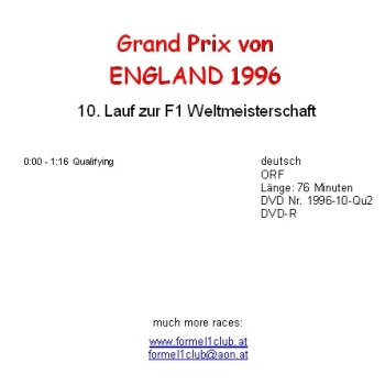 Preview: 1996 10 Qualifying England Silverstone