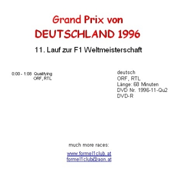 Preview: 1996 11 Qualifying Deutschland Hockenheim