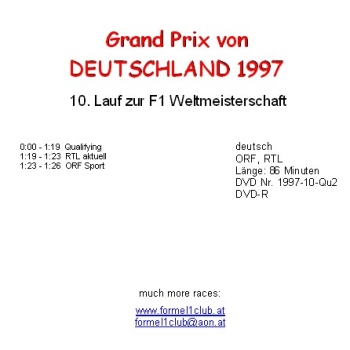 Preview: 1997 10 Qualifying Deutschland Hockenheim