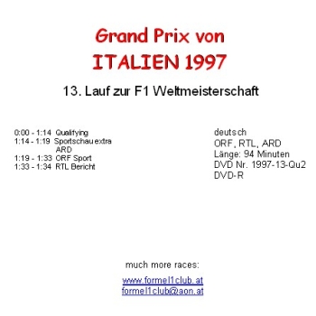 Preview: 1997 13 Qualifying Italien Monza