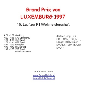Preview: 1997 15 Qualifying Luxemburg Nürburgring
