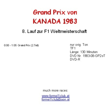 Preview: 1983 08 Kanada / Montreal; oT 130min