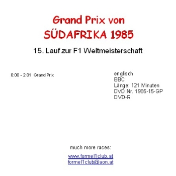 1985 15 Südafrika / Kyalami; engl. BBC