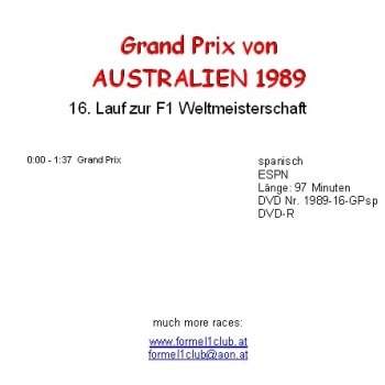 1989 16 Australien / Adelaide; Spanisch