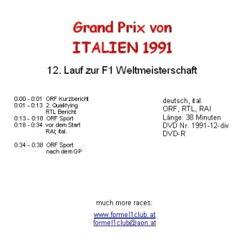 Preview: 1991 12 Qualifying,.. Italien Monza