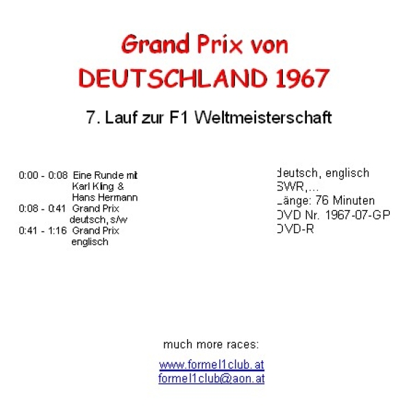 1967 07 Deutschland / Nürburgring