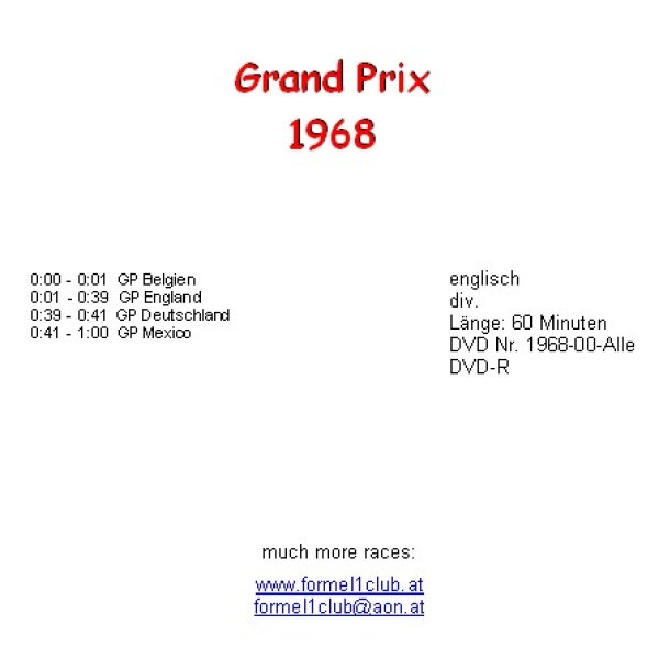 1968 - 1969 DVD Set (mehr als 16 Std. Material)