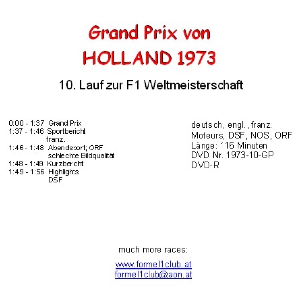 1973 10 Holland / Zandvoort