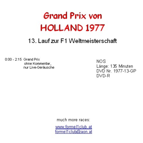 1977 13 Holland / Zandvoort