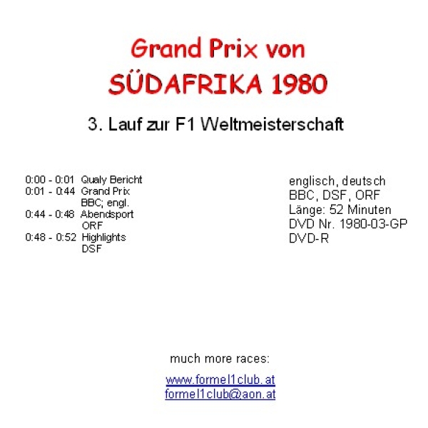 1980 03 Südafrika / Kyalami; Kurzversion