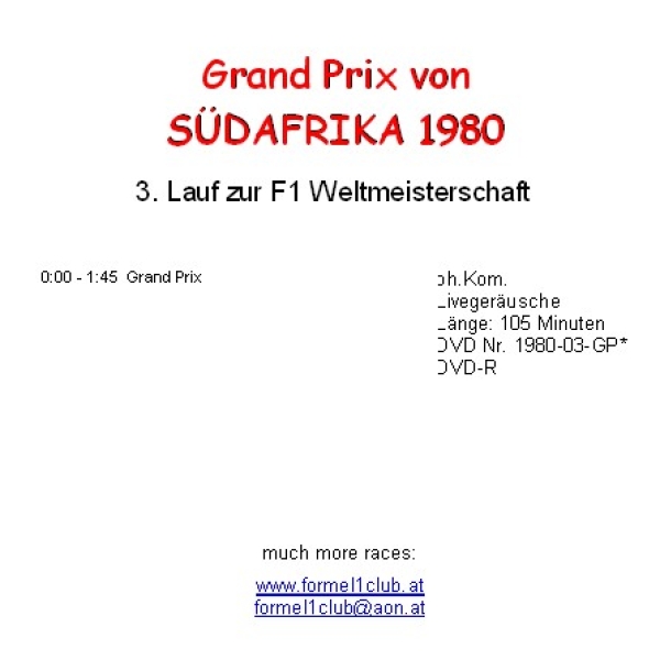 1980 03 Südafrika / Kyalami; in voller Länge