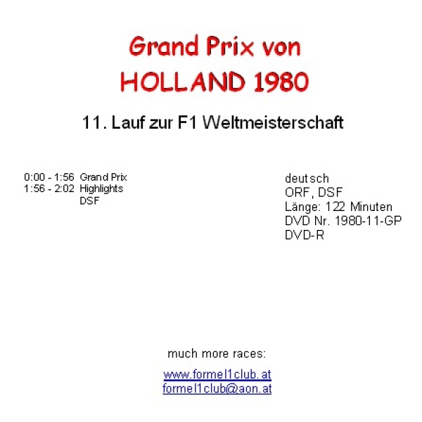 1980 11 Holland / Zandvoort