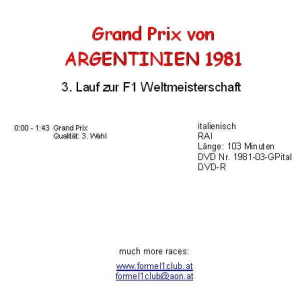 1981 03 Argentinien / Buenos Aires; italienisch