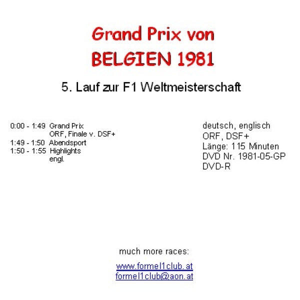 1981 05 Belgien / Zolder