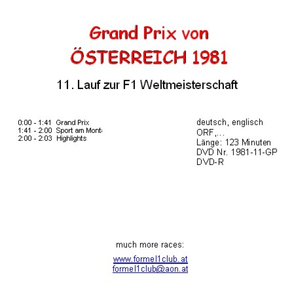 1981 11 Österreich / Zeltweg