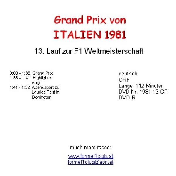 1981 13 Italien / Monza