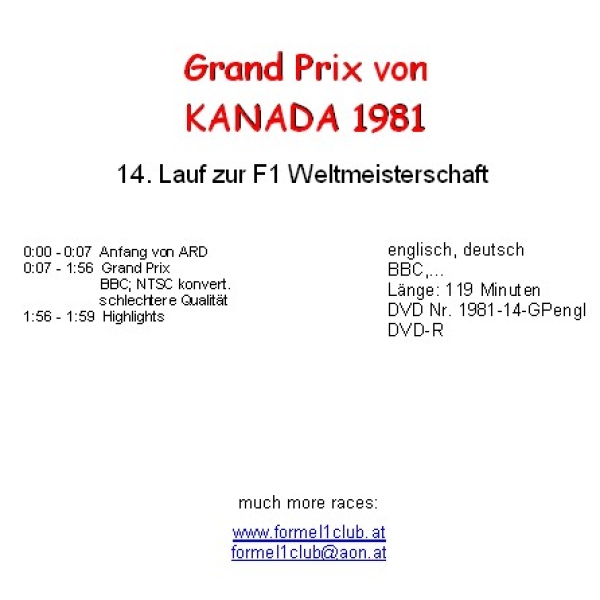 1981 14 Kanada / Montreal; englisch