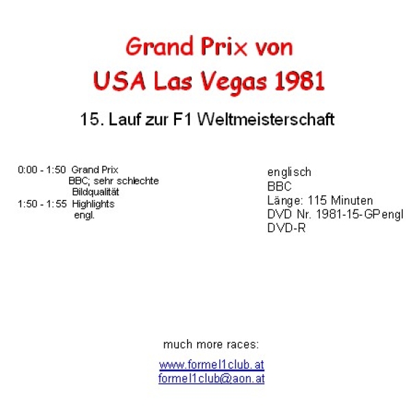 1981 15 USA Mittelwest / Las Vegas; englisch