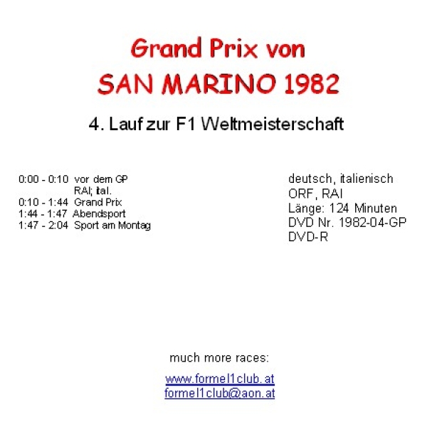 1982 04 San Marino / Imola; deutsch