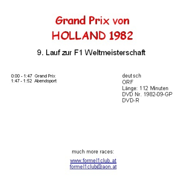 1982 09 Holland / Zandvoort