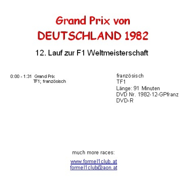 1982 12 Deutschland / Hockenheim; französisch