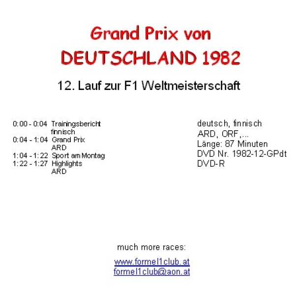 1982 12 Deutschland / Hockenheim; deutsch