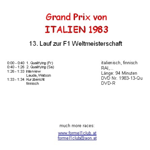 1983 13 Qualifying,... Italien Monza