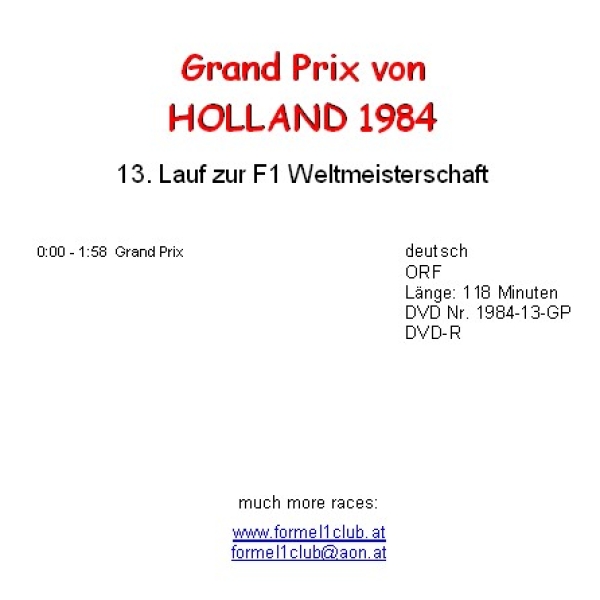 1984 13 Holland / Zandvoort