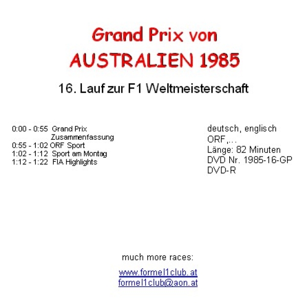 1985 16 Australien / Adelaide; deutsch