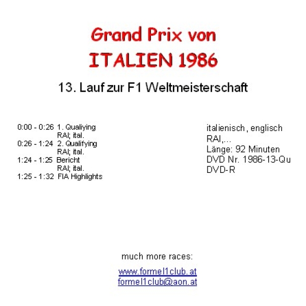 1986 13 Qualifying,... Italien Monza