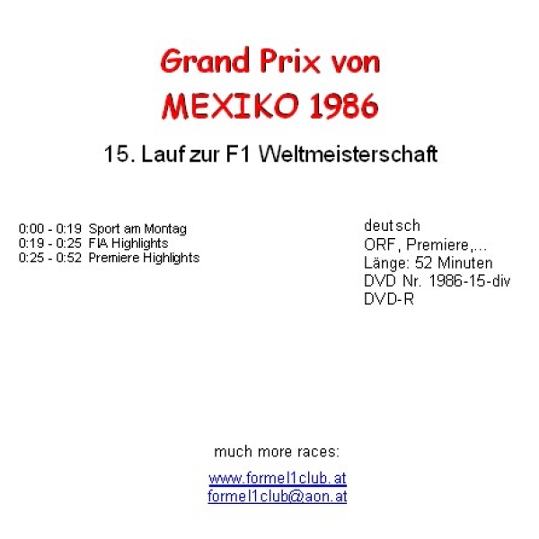 1986 15 Berichte,... Mexiko (Mexiko City)