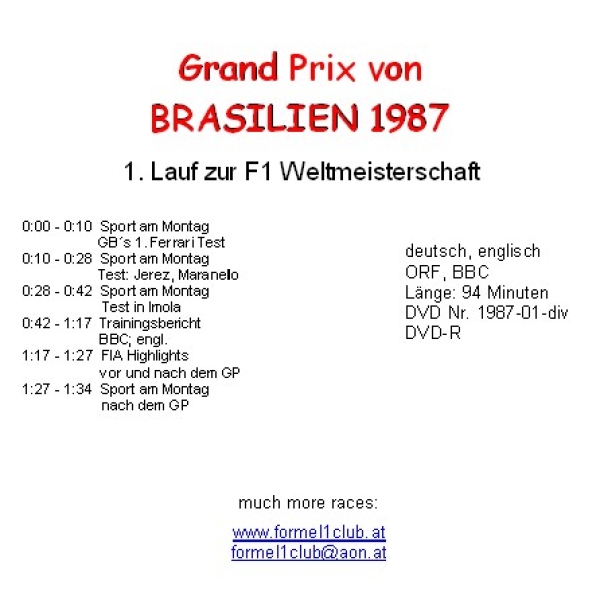 1987 01 Qualifying,... Brasilien Rio