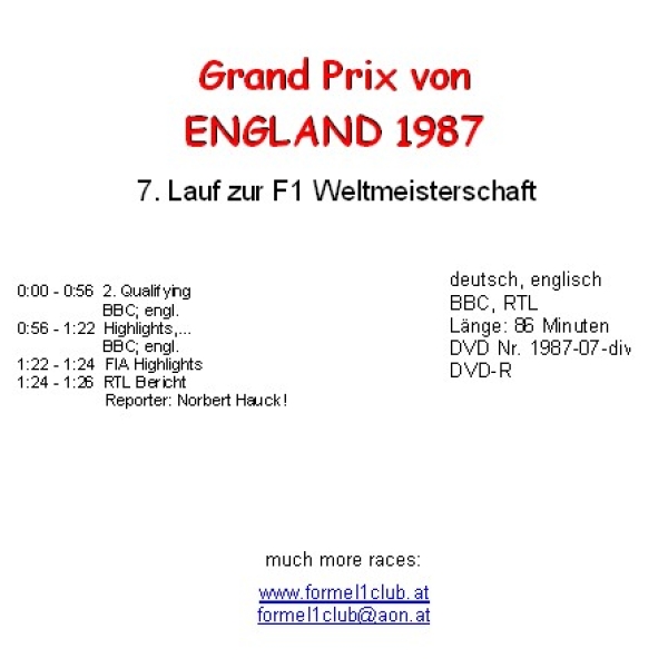 1987 07 Qualifying,... England Silverstone