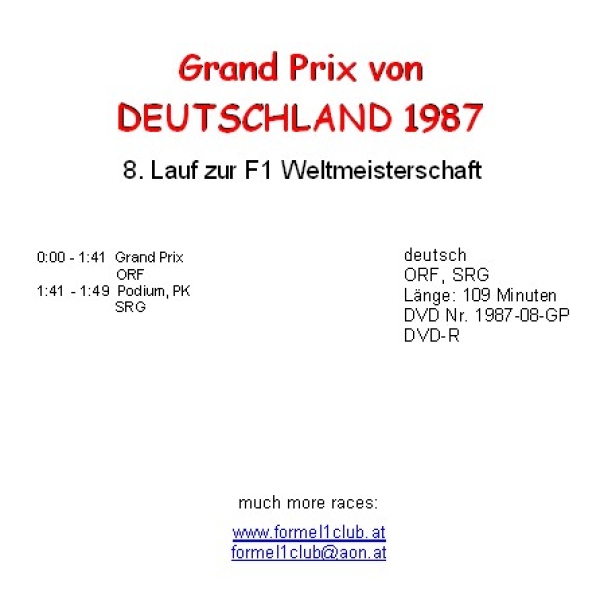 1987 08 Deutschland / Hockenheim