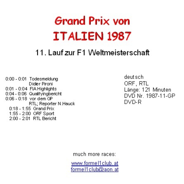 1987 11 Italien / Monza; deutsch