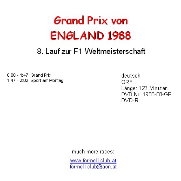 1988 08 England / Silverstone