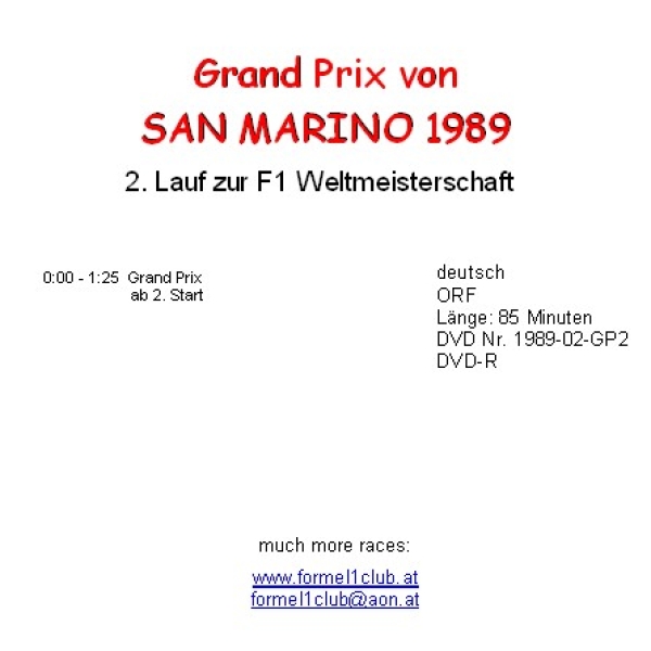 1989 02 San Marino / Imola; ORF